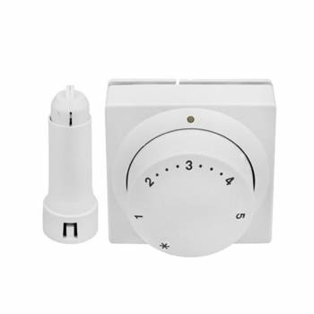 Терморегулятор Danfoss 5065, підключення RA, датчик, регулювання +8 до +28 ° C білий