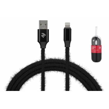 Кабель 2E Fur USB 2.4 to Lightning Cable, 1m, Black