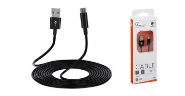 Кабель 2E USB 2.0 to Micro USB Molding Type, 1m, Black