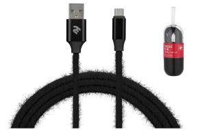 Кабель 2E Fur USB 2.4 to Micro USB Cable, 1m, Black