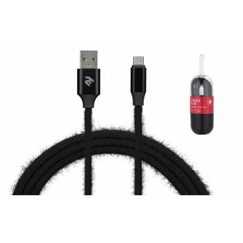 Кабель 2E Fur USB 2.4 to Micro USB Cable, 1m, Black