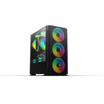 Корпус 2E Gaming CALLEO (GB700) MiniT, Micro ATX,Mini ITX,2*USB2.0,1*USB3.0,4*120мм ARGB,скло(бок.пан.),без БЖ,чорний.