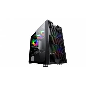 Корпус 2E Gaming ASPER (GM7) MiniT, 2*USB2.0,1*USB3.0, 3*120мм ARGB, скло (бок.пан.),без БЖ,чорний