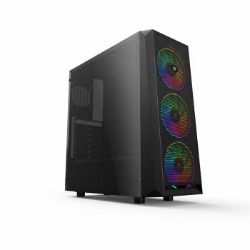 Корпус 2E Gaming OBERON (GX912) MidT,2*USB3.0,3*120мм LED, акрил(бок.панель),без БЖ,чорний.