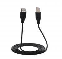Кабель 2E USB 2.0 (AM/AF), black, 1.8m