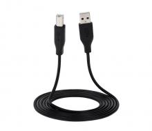 Кабель 2E USB 2.0 (AM/BM) DSTP, black, 1.8m