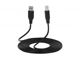 Кабель 2E USB 2.0 (AM/BM) DSTP, black, 3m