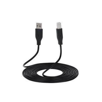 Кабель 2E USB 2.0 (AM/BM) DSTP, black, 3m