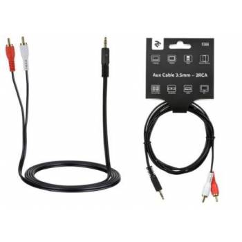 Кабель 2E Aux Cable 3.5mm - 2RCA, black, 1.8m