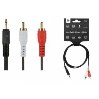 Кабель 2E Aux Cable 3.5mm - 2RCA, black, 1m