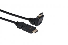 Кабель 2Е HDMI 1.4 (AM/AM), Slim 180 degree, High Speed, Alumium, black, 2m