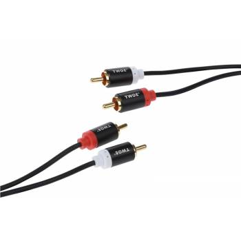 Кабель 2E 2RCA (M) -2RCA (M), Al, black, 1.8m