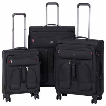 Набір текстильних валіз, Wenger Deputy Set, (20"/24"/29"), 4 колеса, чорний