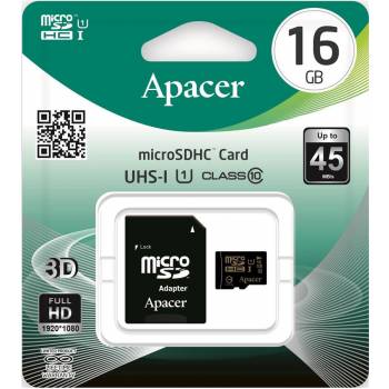 Карта памяті Apacer 16GB microSDHC C10 UHS-I + SD