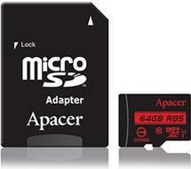 Карта памяті Apacer 64GB microSDXC C10 UHS-I R85MB/s + SD