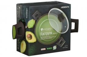 Кастрюля Ardesto Avocado, скляна крышка, 2,2л, зеленый, алюминий