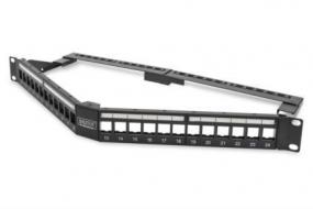 Рама кутова 19" DIGITUS 1U для наборной патч-панели 24 порта, черная