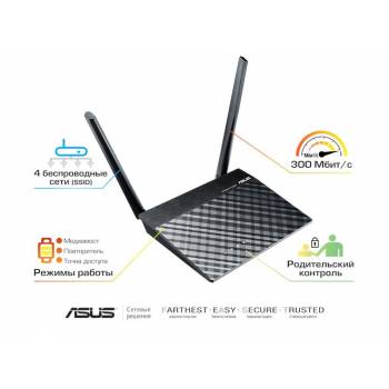 Маршрутизатор ASUS RT-N12/VP N300, 4xFE LAN, 1xFE WAN