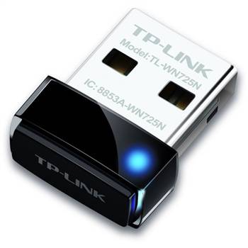 WiFi-адаптер TP-Link TL-WN725N 802.11n, 2.4 ГГц, N150, USB 2.0, nano