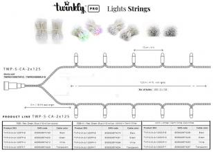 Smart LED Гірлянда Twinkly Pro Strings RGBW 250, подвійна лінія, AWG22, IP65, прозорий